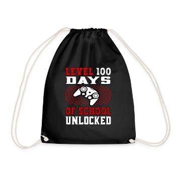 Niveau 100 Jours d’école débloqués rouge - Sac de sport léger - noir - Devant