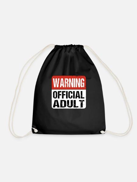 Warning Official Adult - Volljährig Erwachsen - Turnbeutel - Schwarz