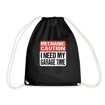 Mechanic Caution I need my garage time - Screwdriver - Drawstring Bag - black - Front