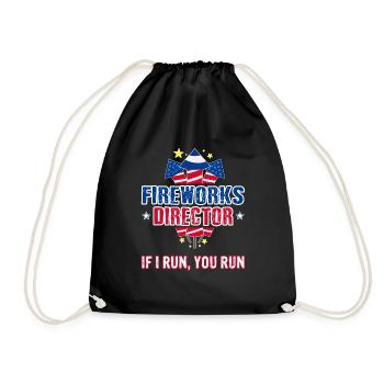 Directeur de feux d’artifice Si je cours, vous courez - 4 juillet - Sac de sport léger - noir - Devant