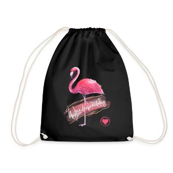 Wunderprächtig - Flamingo pink - Wortschätze - Turnbeutel - Schwarz - Vorne