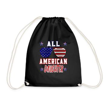 All American Daughter - 4th of July - Drawstring Bag - black - Front