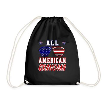 All American Grandma - 4th of July - Drawstring Bag - black - Front