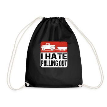 I hate pulling out - Vintage Boating Captain - Drawstring Bag - black - Front