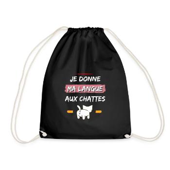 Langue aux chattes Cadeau Humour Anniversaire Noël - Sac de sport léger - noir - Devant