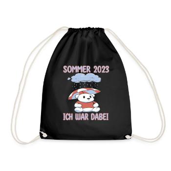Sommer 2023 Ich war dabei - Regen Sommer - Turnbeutel - Schwarz - Vorne
