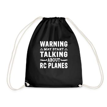 Warning may start talking about RC planes - Turnbeutel - Schwarz - Vorne