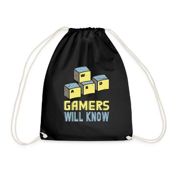 WASD Gamer will know - Gaming Gamer Geek - Turnbeutel - Schwarz - Vorne