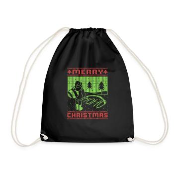 Merry Christmas Crazy Santa Pissing Ho Ho Ho - Drawstring Bag - black - Front
