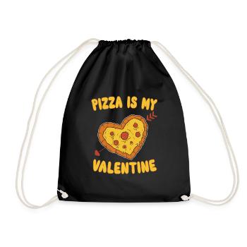 Pizza is my valentine Valentine's Day Pizza - Drawstring Bag - black - Front