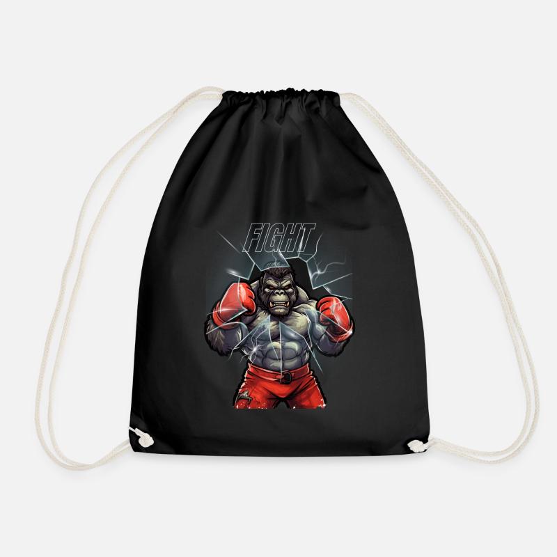 MMA-Gorilla-Kampf - Turnbeutel - Schwarz