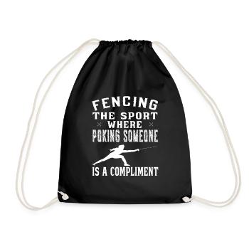 The sport where poking people is a compliment - Drawstring Bag - black - Front