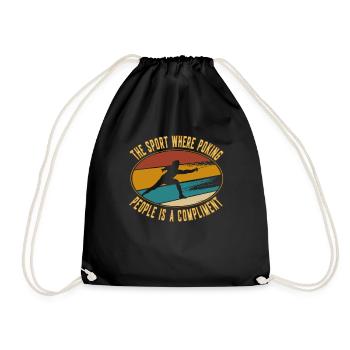 Retro Fencing Fencing Fencing Fencing Sports Fencing Duel - Drawstring Bag - black - Front