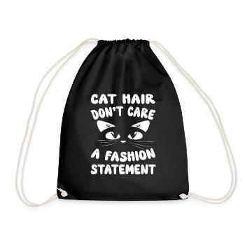 Cat Hair Don't care a fashion statement - Katze - Drawstring Bag - black - Front