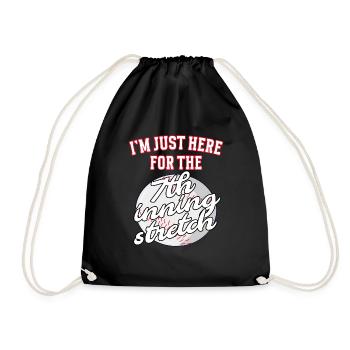 Je suis juste ici pour la 7e manche de baseball - Sac de sport léger - noir - Devant