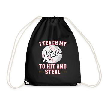 J’apprends à mes enfants à frapper et à voler le baseball - Sac de sport léger - noir - Devant