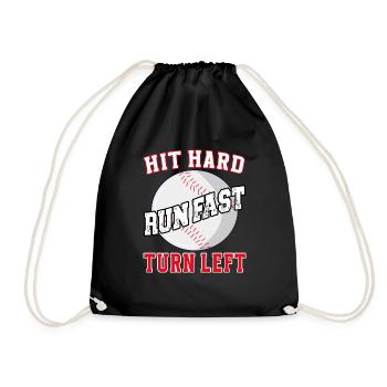 Frapper, courir, vite, tourner à gauche, Baseball, Softball - Sac de sport léger - noir - Devant