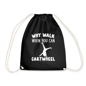 Pourquoi marcher quand on peut faire la roue - Sac de sport léger - noir - Devant