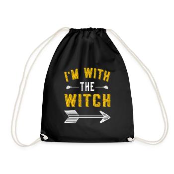 I'm with the witch - Hexe Halloween - Turnbeutel - Schwarz - Vorne