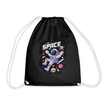 The Space Astronaut Space Planets - Drawstring Bag - black - Front