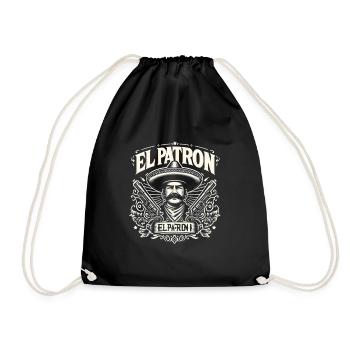 El Patron Sombrero Gangster Graphic - Drawstring Bag - black - Front