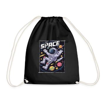 Vintage The Space Astronaut Space Planets - Drawstring Bag - black - Front
