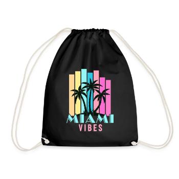 Miami Vibes - Turnbeutel - Schwarz - Vorne