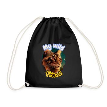 Illustration de l’amitié du chat sauvage - Sac de sport léger - noir - Devant