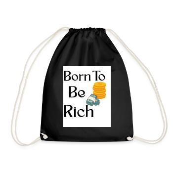 Birth to Wealth Designer Tea - Drawstring Bag - black - Front
