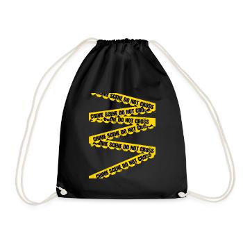 T-shirt à ruban de barrière de scène de crime - Sac de sport léger - noir - Devant