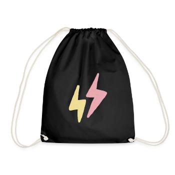 Croquis d’éclair jumeau pastel - Sac de sport léger - noir - Devant