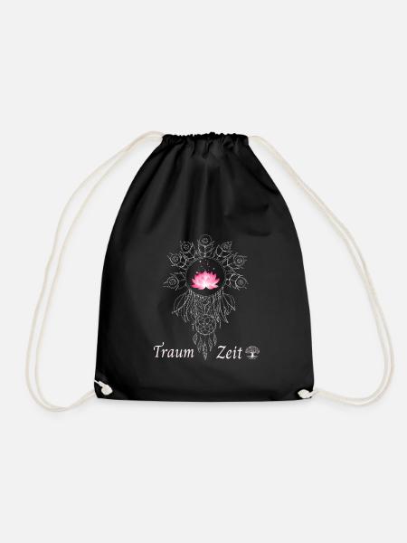 Traumzeit Lotus Dreamcatcher - Turnbeutel - Schwarz