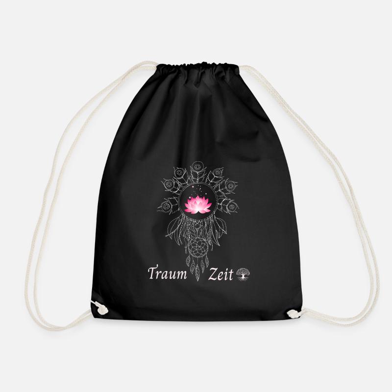 Traumzeit Lotus Dreamcatcher  - Turnbeutel - Schwarz