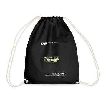 Decisions – Leaf Green Motif - Drawstring Bag - black - Front