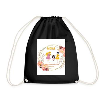 Mom Pure Love Floral Circle - Drawstring Bag - black - Front