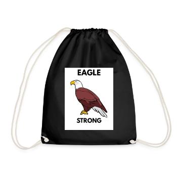 Eagle Strong Grafikthema - Turnbeutel - Schwarz - Vorne