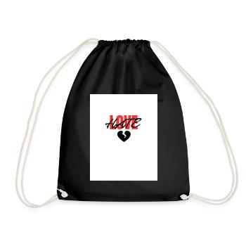 Hassliebe, gebrochenes Herz Valentinsgeschenk - Turnbeutel - Schwarz - Vorne