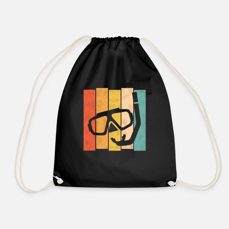 Snorkeling Diving - Drawstring Bag - black