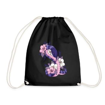Snake Snake Flower Tattoo Bstyled Casual Fashion - Drawstring Bag - black - Front