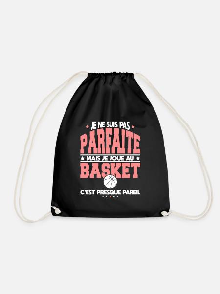 Ich bin nicht perfekt, aber ich spiele Basketball - Turnbeutel - Schwarz