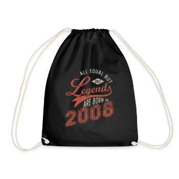 Legenden werden im Jahr 2008 geboren in Geburtstag 14 Jahre - Turnbeutel - Schwarz - Vorne