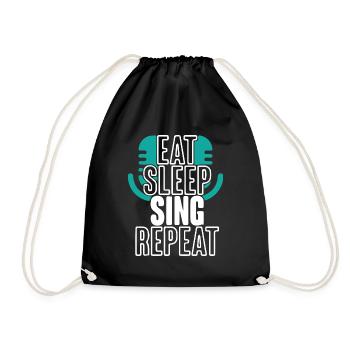 eat sleep music repeat - Drawstring Bag - black - Front