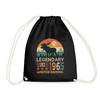 1965 legendary anniversary Born in 1965 - Drawstring Bag - black - Front