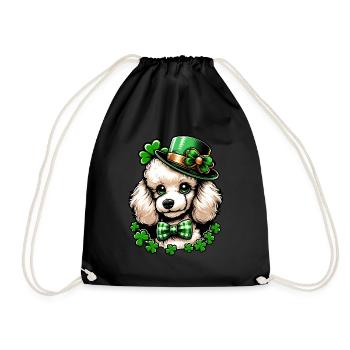 Süßer St. Patricks Day Süßer Comic Pudel - Turnbeutel - Schwarz - Vorne