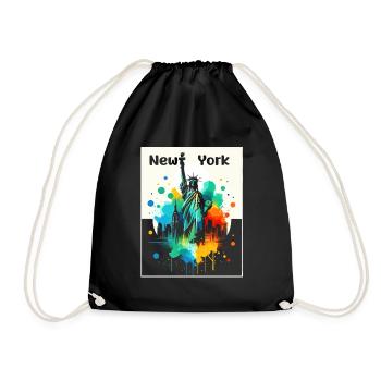 Vivid Liberty Art - Drawstring Bag - black - Front