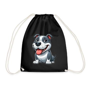 Süßer Pitbull Cartoon American Staffordshire Terri - Turnbeutel - Schwarz - Vorne