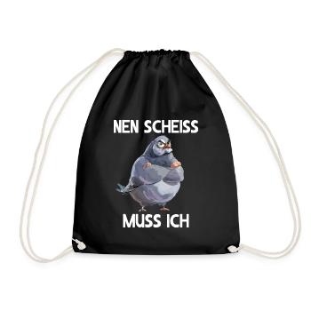 Taube Täubchen Vogel Taubenzüchter Nen scheiss - Turnbeutel - Schwarz - Vorne