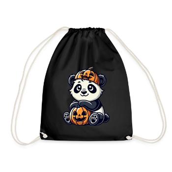 Mignon Halloween Pingouin Fantaisiste Dessin animé Citrouille - Sac de sport léger - noir - Devant