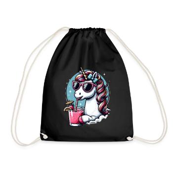 licorne amusante pour célébrer et faire la fête - Sac de sport léger - noir - Devant