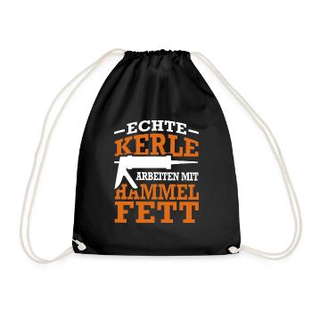 Fensterbauer Silikon Hammelfett Spruch Geschenk - Turnbeutel - Schwarz - Vorne